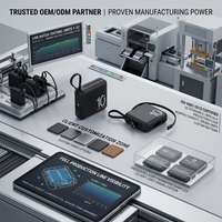 Batterie externe portable mini 5000 & 10000 mAh personnalisée en usine avec câble double intégré Type-C et Lightning, vente en gros, logo OEM gratuit