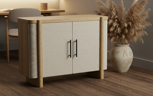 Aparador Moderno de 2 Puertas de Roble Macizo para Sala de Estar - Almacenamiento Resistente al Agua con Diseño Minimalista - Product Image 2