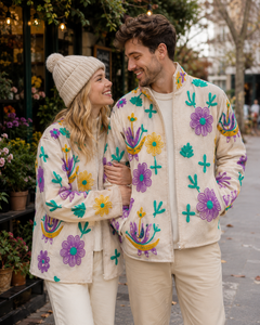 Premium for <b>Velvet</b> Embroidery Bomber <b>Jacket</b> for <b>Men</b> & Women Autumn Purple Teal Mustard Floral | Handmade Boutique Fashion - Product Image 1
