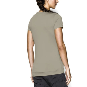 เสื้อยืดผู้หญิงไซส์ใหญ่ XL สีขาวล้วน พิมพ์ลายตามสั่งจากโรงงาน สำหรับฤดูร้อน แขนสั้น ผ้าถัก คอปกเรียบ ย้อมสีพื้น - Product Image 2