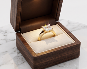 Anillo de compromiso con diamante de corte princesa para mujer, diamantes cultivados en laboratorio - Product Image 4
