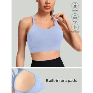 Women Seamless Sports <b>Bra</b> <b>Racerback</b> Scoop Neck Medium Support Yoga Fitness Solid Color Breathable Quick Dry SweatWicking - Product Image 2