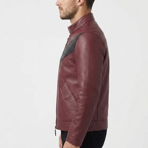Refined Men Genuine Leather <b>Jacket</b> <b>Smart</b> Casual Outerwear With Full Zip Front Collar Smooth Texture And Comfortable Lining - Product Image 5