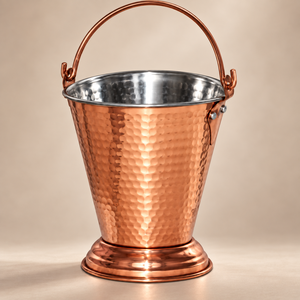 Cubo de Hielo de Cobre Martillado, Recipiente Redondo de Acero Inoxidable para Bebidas con Asa para Hogar, Bar y Hotel - Product Image 2
