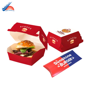 Foldable Cardboard <b>Burger</b> Packaging | Custom Design Food <b>Box</b> - Product Image 1