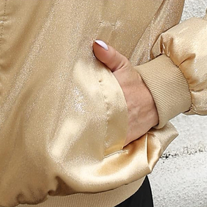 Women Zipper Knitted Bomber Jacket Polyester/Nylon Shell Windproof Breathable Winter Casual Wear Detachable Sleeves for Online - Product Image 6