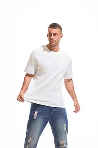 T-shirts homme col rond, 100% coton mélangé, été, ultra-doux, coupe athlétique, manches courtes, uni, décontracté, pour la gym et la course à pied - Product Image 3