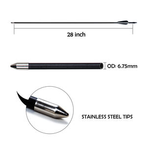 Flèche légère durable en fibre de verre de 6mm/6.75mm avec plume en plastique à pointe en acier utilisée pour l'outil de tir à l'<span class=keywords><strong>arc</strong></span> des jeunes - Product Image 3