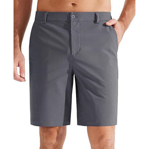 Shorts de golf décontractés pour hommes, style urbain, couleur unie – Écologiques, respirants, séchage rapide, taille mi-haute élastique, personnalisables, kaki, style cargo - Product Image 1