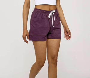 Women's Navy Blue Oxford Shorts Mid Regular Fit Breathable Casual Ditsy Floral <b>Lace</b> Trim <b>Elastic</b> Pockets 100% Polyester - Product Image 4