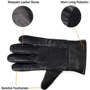 Gants de sécurité en cuir de mouton véritable pour hommes doublure chaude écran tactile respirant résistant à la déchirure personnalisable pour - Product Image 2