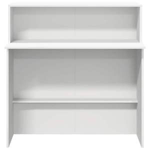 Bureau d'accueil blanc en bois d'ingénierie, design minimaliste, mobilier de bureau commercial - Product Image 6