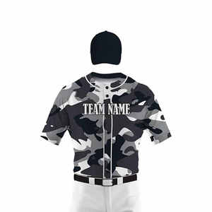 Uniforme de Béisbol Personalizado con Camuflaje, Manga Corta para Hombre, 100% Poliéster, Absorbe la Humedad, Impresión Sublimada, Nombre del Equipo, Jersey y Pantalones - Product Image 6