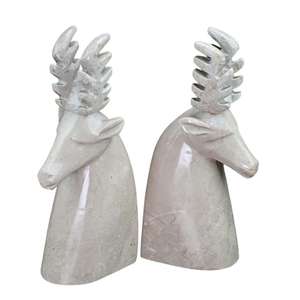 Sujetalibros de Mármol Grabado con Forma de Ciervo de Alta Calidad, Último Diseño, Mármol Natural, Certificado ISO, para Decoración y Regalos - Product Image 1
