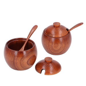 Classic Wood Sugar Pot Minimalist Designer Surface Wood Sugar Container Crafts Wholesale Price - Product Image 5