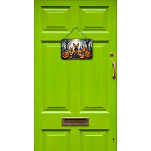 Nouveau Norwich Terrier Spooky Halloween Aluminium Métal Tenture Murale Multicolore 8HX12W Cuisine Bar Salle De Bains Plaque pour La Décoration Intérieure - Product Image 2