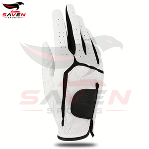 Premium Soft White <b>Golf</b> Gloves Men Perforated Breathable Genuine <b>Leather</b> Non Slip Moisture Wicking Athletic Golfing Gloves - Product Image 3