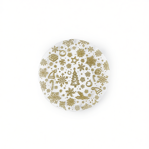 Assiettes à pizza Excelsa Panettone en verre doré 33xH2.5x33 cm, lot de 2 - Product Image 3