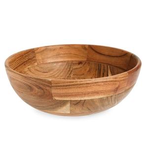 Tazón de madera de acacia de primera calidad al por mayor para ensaladas, frutas, verduras, servir, mezclar, para la mesa de cocina, decoración del hogar. - Product Image 1