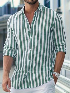 Camisa a Cuadros Gingham Casual para Hombre, 100% Algodón, Cuello Mao, Corte Holgado, Manga Larga, Exportación de BD - Product Image 2