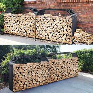 Indoor/Outdoor Corrugated Galvanized Steel Heavy Duty Firewood Racks Steel Firewood Storage <b>Log</b> Rack <b>Holder</b> Campfire planter OEM - Product Image 4
