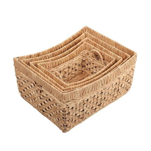 Aria Handwoven Water Hyacinth Nesting Storage Baskets with Handles (Set of 5) - Product Image 5