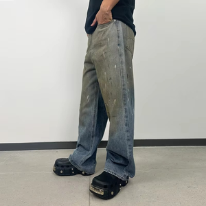 Pantalones Vaqueros Rectos para Hombre, 100% Algodón, Alta Calidad, Estilo Casual, Cintura Media, Tejido Enzimático, Color Sólido, Transpirables, de Verano - Product Image 6