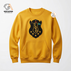 เสื้อสเวตเชิ้ตคอกลม Iota Phi Theta Homecoming สำหรับผู้ชาย ทรงปกติ ผ้าฝ้าย 100% น้ำหนัก 370 กรัม สีทอง มีกระเป๋าเสื้อ สไตล์ลำลอง - Product Image 1