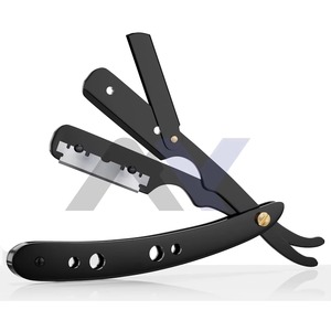Navaja de Afeitar Profesional con Bloqueo Giratorio para Hombres, Maquinilla de Afeitar Facial de Alta Calidad con Mango Metálico, Estilo Clásico Manual - Product Image 1