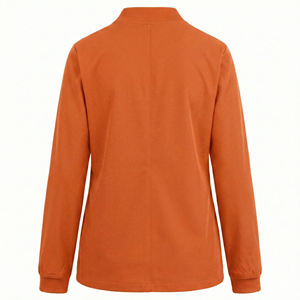Chaqueta de Enfermería Personalizable OEM, Ajuste Entallado, Elegante, para Spa y Salón, con Cierre Completo, Precio al por Mayor, Diseño Propio - Product Image 3