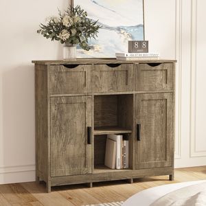 Mobili contenitori in legno con cassetti e ripiani, mobiletto decorativo per soggiorno, camera da letto, bagno - Product Image 5
