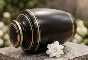 Urnas de Cremación de Latón de Buena Calidad, Urnas para Adultos, Recipiente Conmemorativo para Cenizas, Artículos Funerarios en Venta, Urna Humana Negra Brillante - Product Image 6