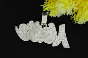 Pendentif de luxe en moissanite VVS plaqué or bicolore, style hip-hop, personnalisable avec initiale ou nom, en argent sterling 925, idéal pour un cadeau - Product Image 2