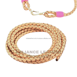 Rustic 4mm Vintage Antique Natural Color Braided <b>Leather</b> Cord Bolo <b>Leather</b> Rope Jewelry Craft Cord - Product Image 1