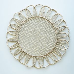 Exquisite Artisan Iraca Palm Dining <b>Placemat</b> Woven Straw Purple Blossom Mat Sustainable Luxury Modern Tabletop Accessory Supply - Product Image 3