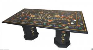 Superficie de Mesa con Incrustaciones de Piedras Preciosas Estilo Vintage Pietra Dura - Product Image 6