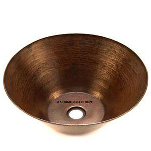 Qualité Exceptionnelle, Taille Personnalisable, Forme Ronde, Évier en Cuivre Martelé Design, Utilisation en Métal et en Salle de Bain - Product Image 1