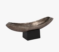 Plateau de table ovale abstrait en aluminium, style moderne et minimaliste, pour décoration de table de salle à manger, décoration de maison de luxe, Ramadan, mariage, Diwali