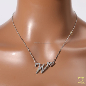 Collar con Colgante de Letra S de Lujo con Diseño de Corazón, Diamante Cultivado en Laboratorio, Chapado en Rodio y Oro, Cadena Estilo Hip Hop, Joyería para Mujer - Product Image 6