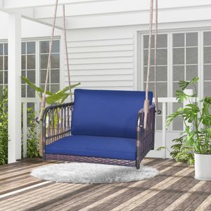 <b>Single</b> Person Patio <b>Swing</b> with Comfortable Seat and Back Cushions for Relaxing in the Sun - Product Image 3