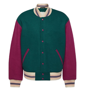 Vestes de baseball en laine chenille brodées avec logo personnalisé OEM, vestes de baseball vintage en laine pour hommes, taille plus - Product Image 1