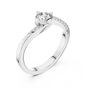 Anillo de Oro Rosa de 14K con Diamante Cultivado en Laboratorio, Corte Redondo, para Mujer |   Ropa de Oficina |   Diamante Cultivado Nuevo - Product Image 6