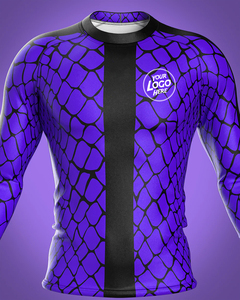 SKELEV SPORTS Rashguard personnalisé pour homme à manches longues, imprimé tigre noir et jaune, respirant, écologique, séchage rapide, Spandex/Polyester - Product Image 3