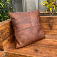 Nouvelles housses de coussin en cuir véritable 100% - Housses de coussin de canapé - Housses de coussin décoratives douces - Taie d'oreiller pour lit, canapé, chaise, chambre à coucher