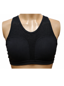Soutien-gorge de sport respirant en maille pour femme avec coussinets amovibles, maintien élevé, idéal pour la gym et la course, haut court confortable avec bonnets - Product Image 1