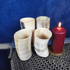 Verre à boire en corne 100% naturel et écologique, taille personnalisée, avec couvercle, noir et blanc, technique de polissage, pour fêtes, prix bas - Product Image 2