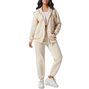 OEM Men Winter Streetwear Hooded Solid Baggy Zipper Fleece Oversized Two Piece Jogging Pants Tracksuit <b>Set</b> Wholesale Cotton - Product Image 5