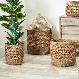 Modern Eco-Friendly Foldable Jute Fabric Rope Plant Laundry Basket Customize Logo for <b>Storage</b> Basket Kids Playroom Living Room - Product Image 2
