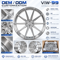 Jante forgée à dix rayons, face usinée, finition argentée, concave peu profonde, 18-22 pouces, 5x112 5x114.3, en alliage 6061-T6 pour BMW Audi Mercedes-Benz