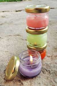 Juego de Frascos Redondos de Vidrio para Velas con Tapa, Multicolor, Resistentes al Calor, Portavelas para Decoración del Hogar - Product Image 1